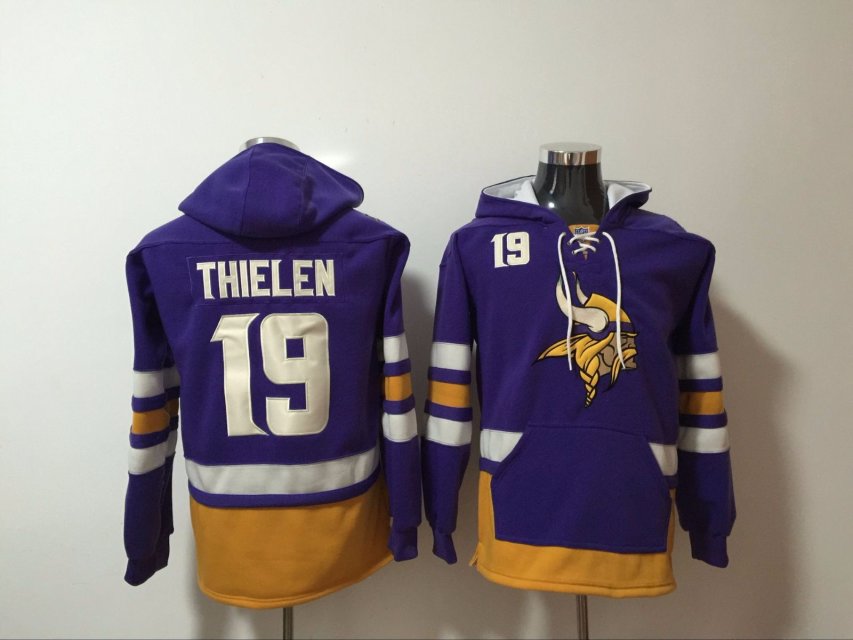 Men NFL Nike Minnesota Vikings #19 Thielen purple Sweatshirts->nfl sweatshirts->Sports Accessory